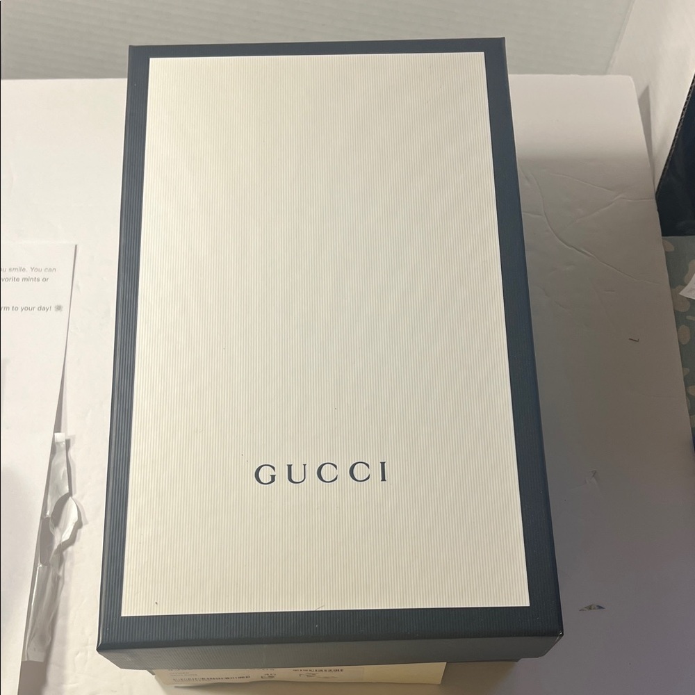 Gucci Ivory and Charcoal Gift Box fits size 40 or 10 women’s shoe Empty box